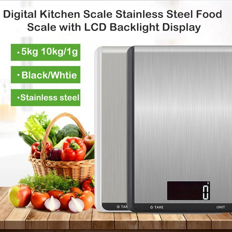 

DIDIHOU Stainless Steel Digital Kitchen Scale Electronic Balance Food Baking Scale LCD Backlight Display Digital Kitchen Scale