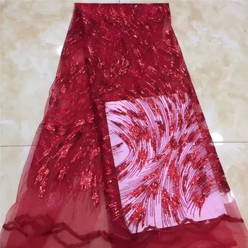 

Embroidered Latest 2020 African Sequence Lace Fabric White Lace Fabric Nigerian Fabric Party All Over Sequin Tulle French Lace
