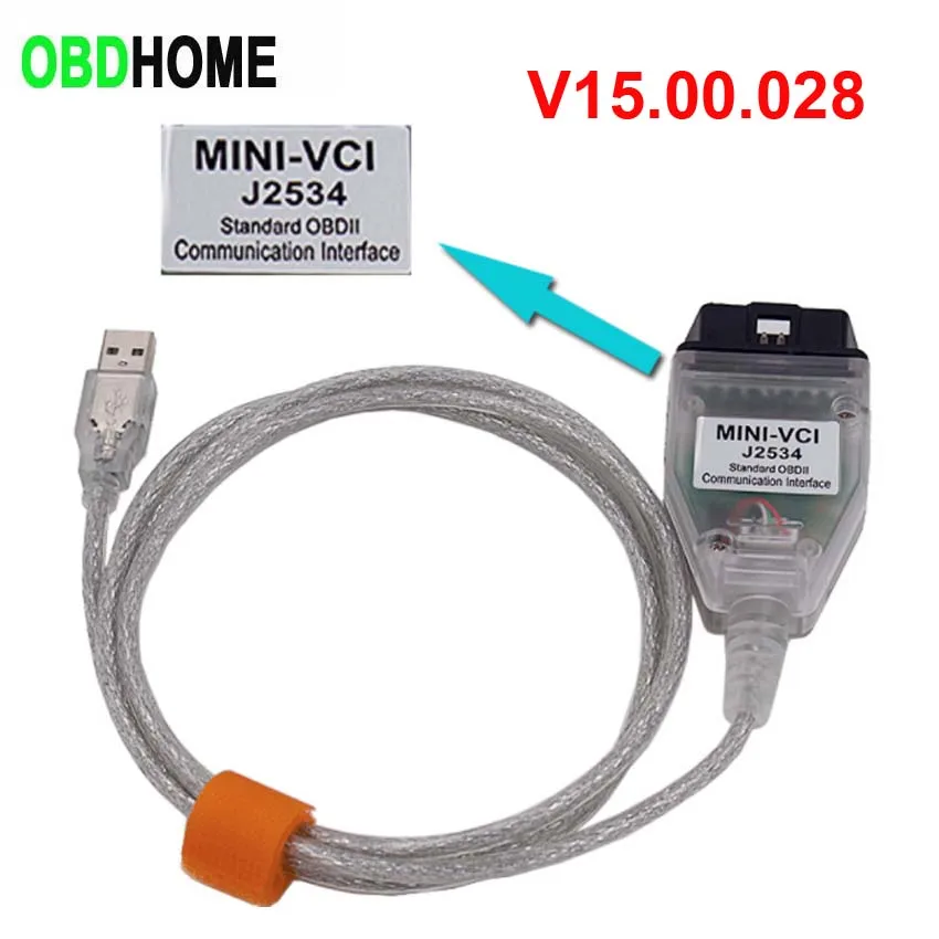 Мини Vci TIS Techstream V15.00.028 для Toyota Minivci FTDI J2534 USB к OBD2 16PIN диагностический сканер авто
