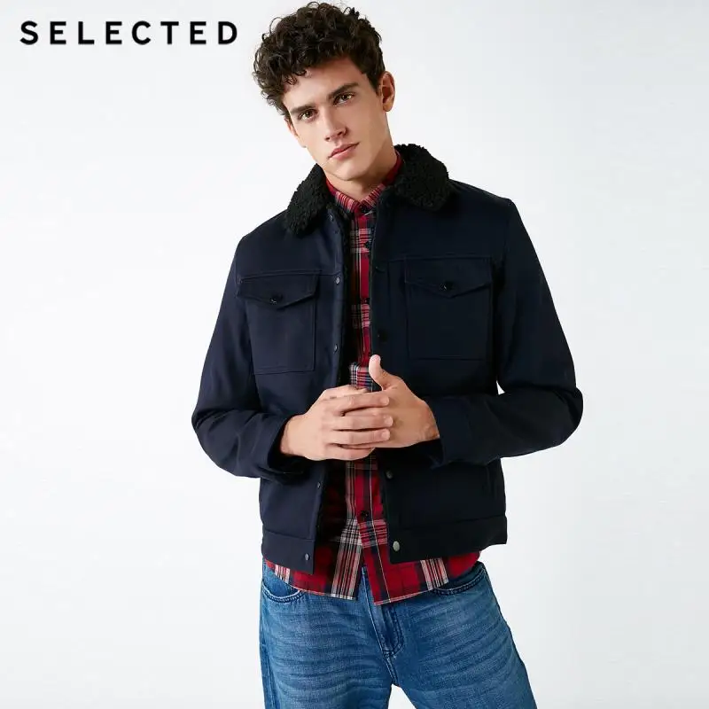 

SELECTED Men's Spring Berber Fleece Lining Cotton Jacket S|418409501