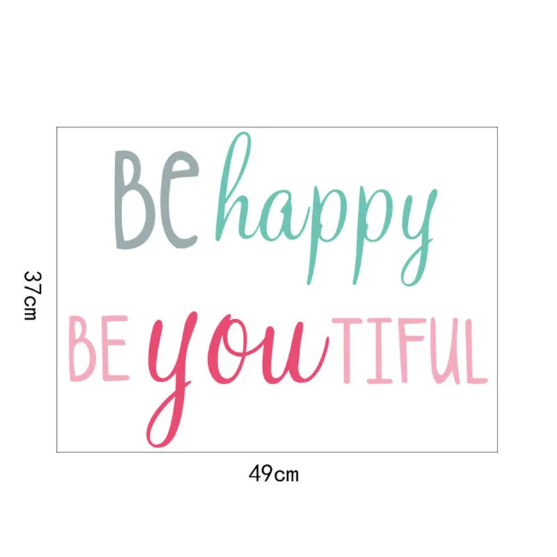 Be Happy Multicolor English Rumors DIY Stickers Home Decoration Wall Stickers Muraux Pour Enfants Chambres 30SEP606