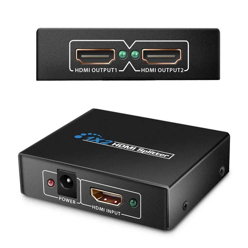 1X2 HDMI сплиттер Версия 1,4 питание HDMI сплиттер двойной монитор HDMI сплиттер для Full HD 1080P Поддержка 3D(один вход на два Ou