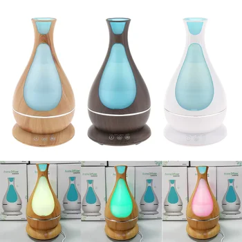 

400ml Air Humidifier Essential Oil Aromatherapy Diffuser Changing Color Light Wood Ultrasonic humidifier Essential oil mist make