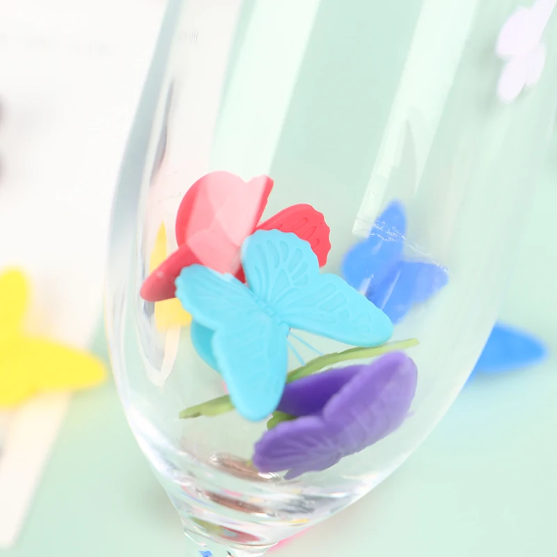 6/12pcs Mini Circle Silicone Wine Glass Marker Cup Identification Ring Recognizer Label Rubber Marker Party Accessories