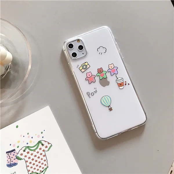 coffee bear Милый мультфильм, Корея, кофейные медведи, чехол для iphone 11 Pro, максимальный чехол для iphone xs max xr x, чехол для 6 6 S 7 8 plus, звездное небо, медведь, мягкий ТПУ - Цвет: coffee bear