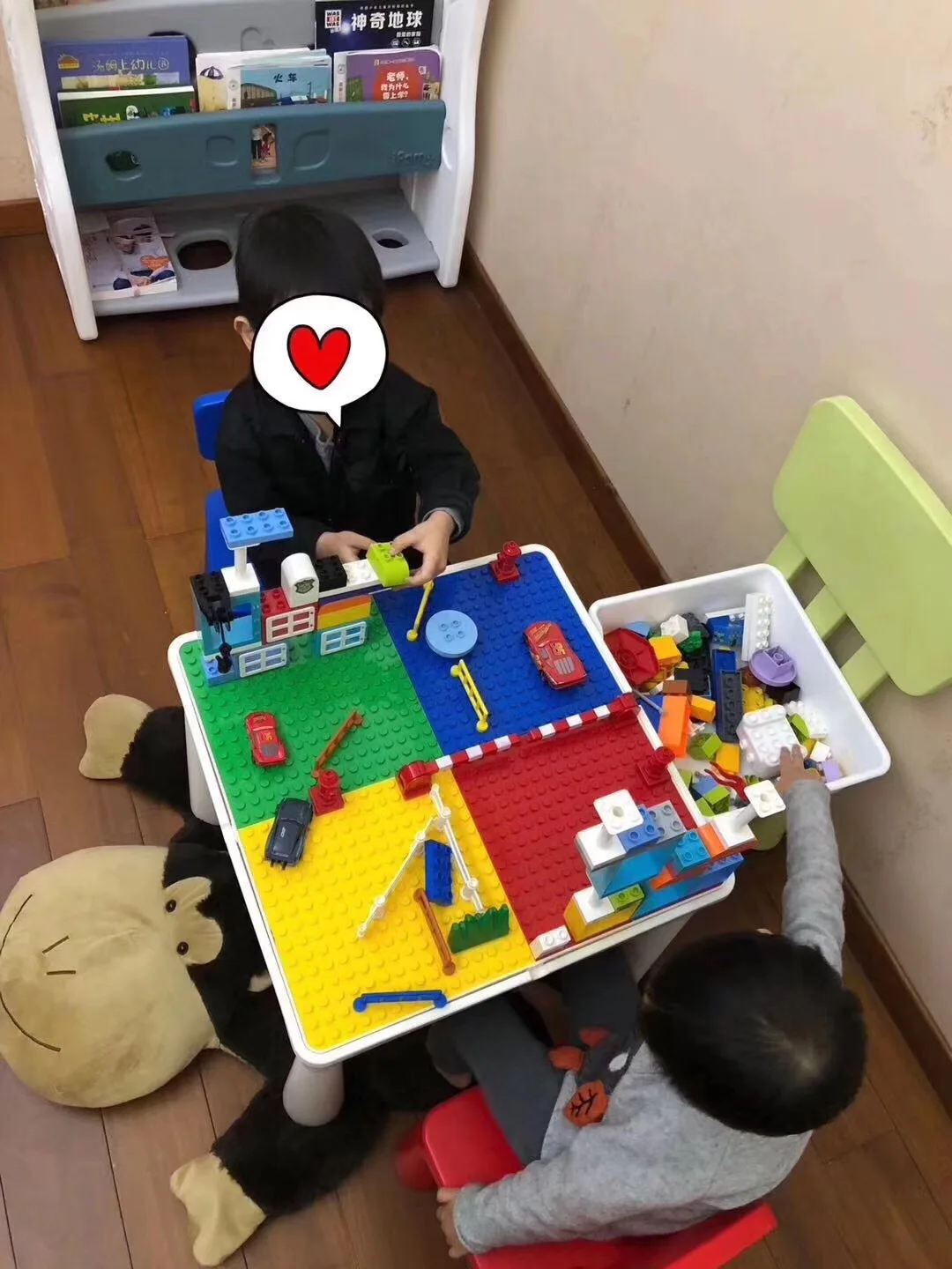 

Million High 2-in-1 Learning Building Blocks Table, Side Learning Side Can Joint Building Blocks, High Quality Double-Sided with