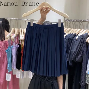 

South Korea Dongdaemun 2020 New Pleated Skirt High Waist Skirt A- Line Dress Anti-Exposure College Style Women's Dress