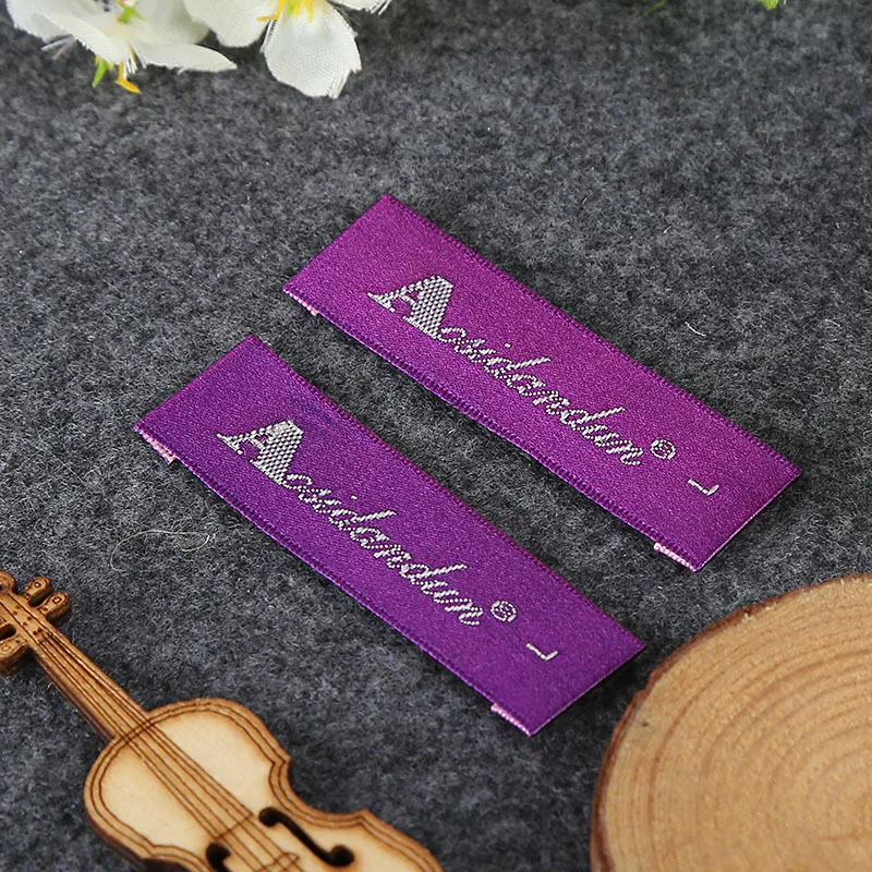 

1000pcs Custom Woven Label Hem Tag Sewing Labels Clothing Label Fabric Tag Damask Professional Garment