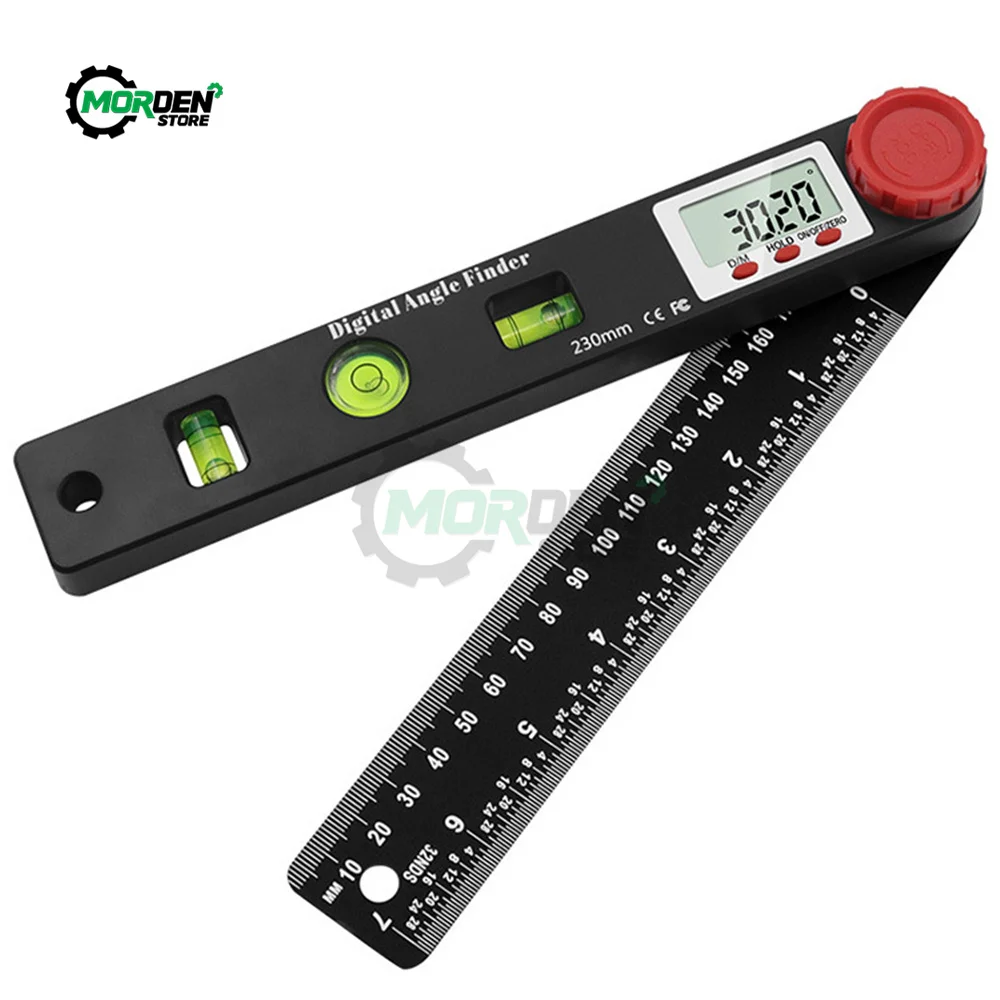 4in1 Digital Protractor Angle Ruler Spirit Level Universal Ruler Woodworker 360 Degree Angle Protractor Measuring Tools 230mm