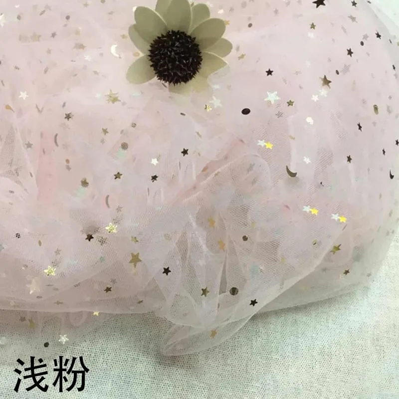 150 см* 100 см/шт блестящая Звезда Сетка Тюль Ткань DIY Мантилья швейные принадлежности красивое свадебное платье одежда материал украшения - Цвет: 10