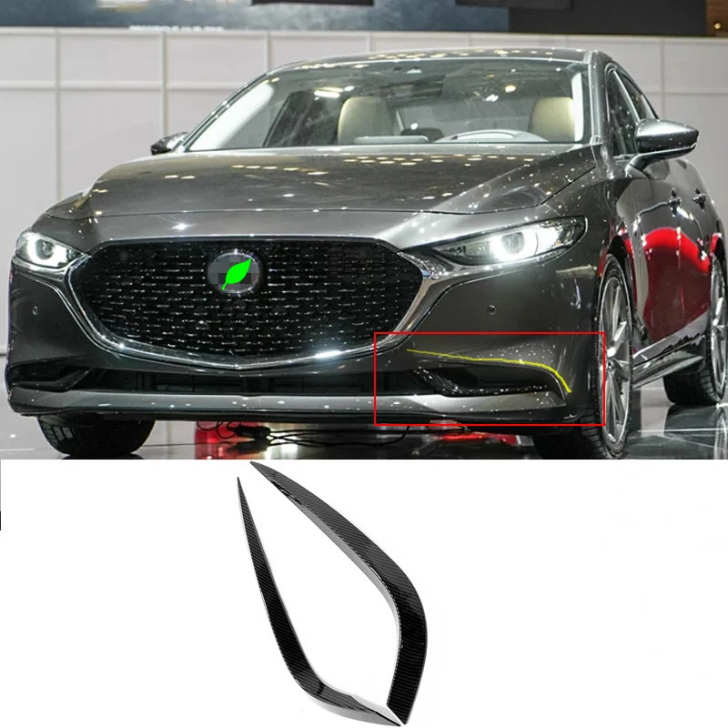 

ABS Carbon fibre For Mazda 3 Axela accessories 2019 2020 Car front fog lamp eyebrow Decoration Sticker Cover Trim car styling