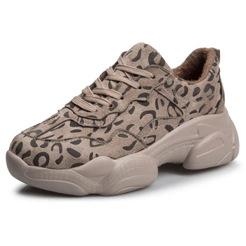 

new Fashion Leopard shoes Women Casual Shoes winter warm fur inside wedges woman's Roman Shoes Sneakers Slip On Loafers