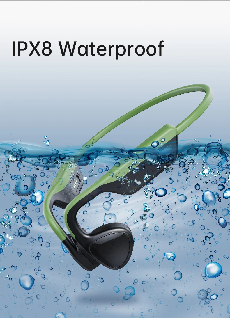 gaming headset YC Bone Conduction Headphone 8G Memory IPX8 Waterproof MP3 Player Not-in Ears Diving Swimming Earphone with Mic for Xiaomi Sony bluetooth earbuds