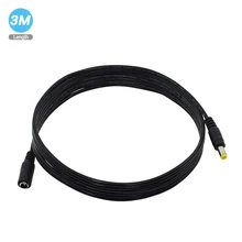 BESDER Standard DC12V Power Extension Cable 3 Meter/ 10FT Jack Socket 5.5mm x 2.1mm Male Plug Extension Cord For 12V CCTV Camera
