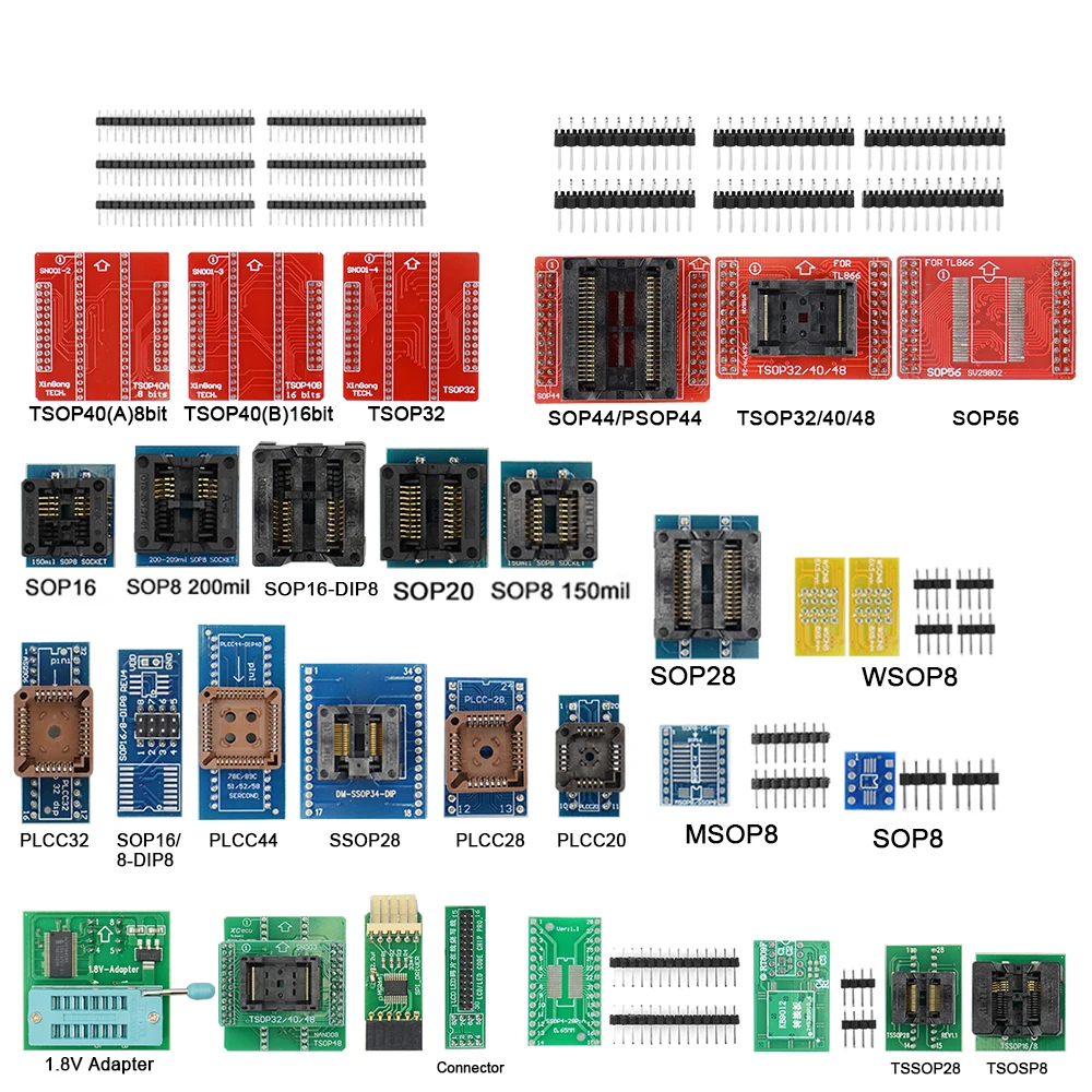 100% Original Newest TL866II Plus Universal Minipro Programmer+37 Full Adapters+Test Clip TL866 PIC Bios High speed Programmer