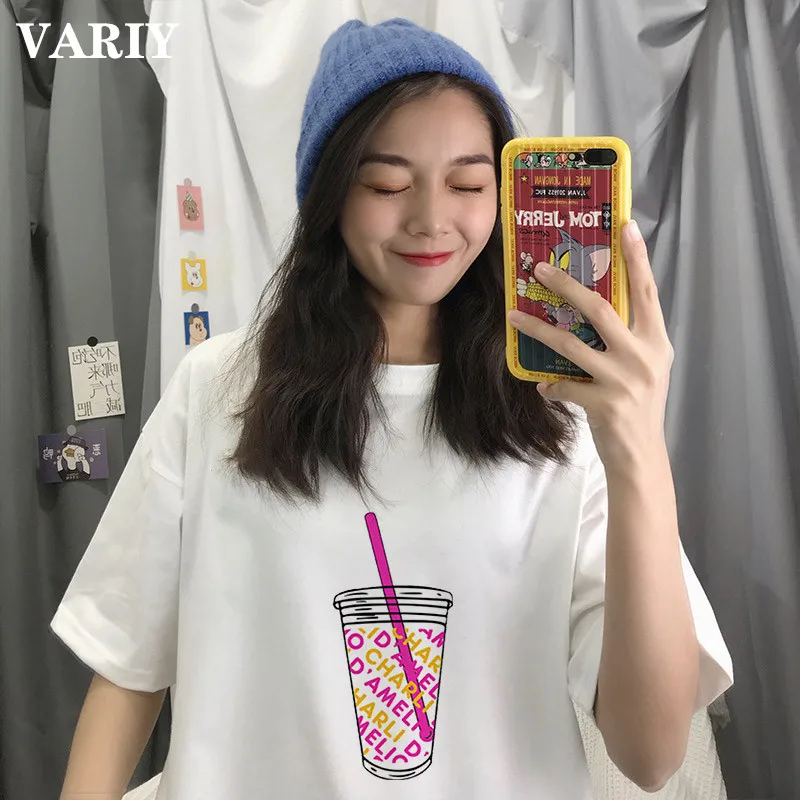 90s Ice Coffee Splatter футболка для женщин с О образным вырезом и коротким рукавом Charli & THE