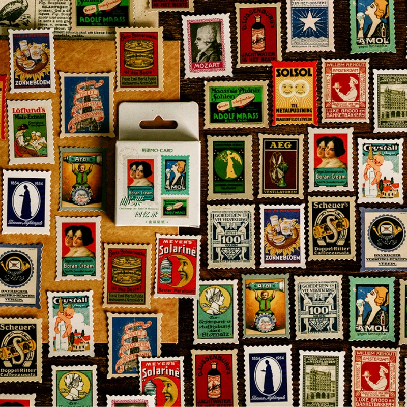 46 pcs/box Vintage Antique old stamps Bullet Journal Decorative Washi Stickers Scrapbooking Stick Label Diary Album | Дом и сад