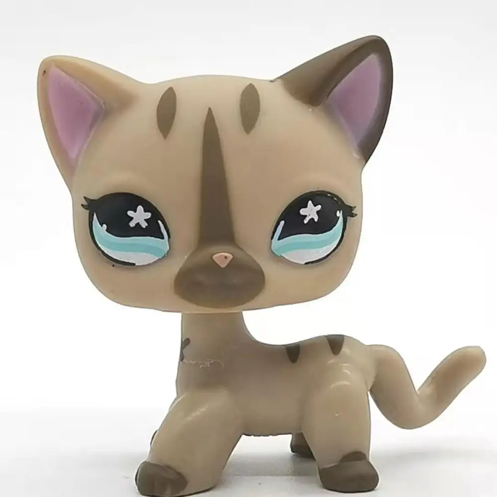 Розовый Редкий магазин домашних животных lps игрушки стоят маленькие короткие волосы кошки розовый#2291 Серый#5 черный#994 старые оригинальные игрушки для домашних животных котенок в подарок - Цвет: Розовый