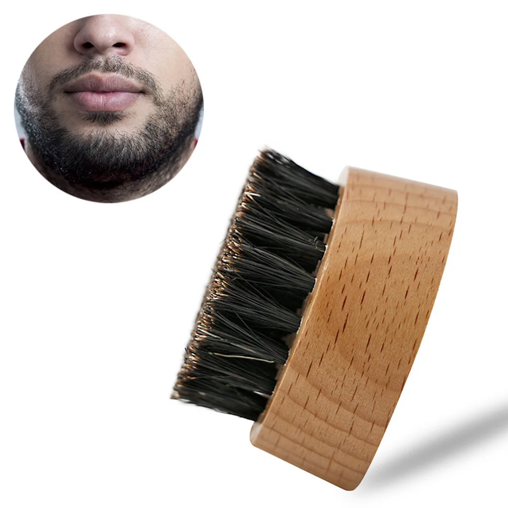

Wooden Round Handle Beech Beard Brush Boar Bristle Shaving Brush Men Beard Brush Shaving Comb For Barber Cleaning Care