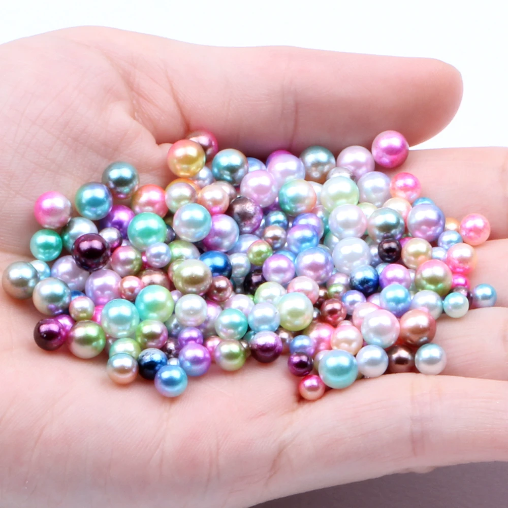 00 Mixed Colors Mixed Sizes 3/4/5/6mm 500pcs No Hole Round Pearls Imitation Pearls RainBow Color Dresses DIY Jewelry Nail Art Decorations - Цвет: 00 Mixed Colors