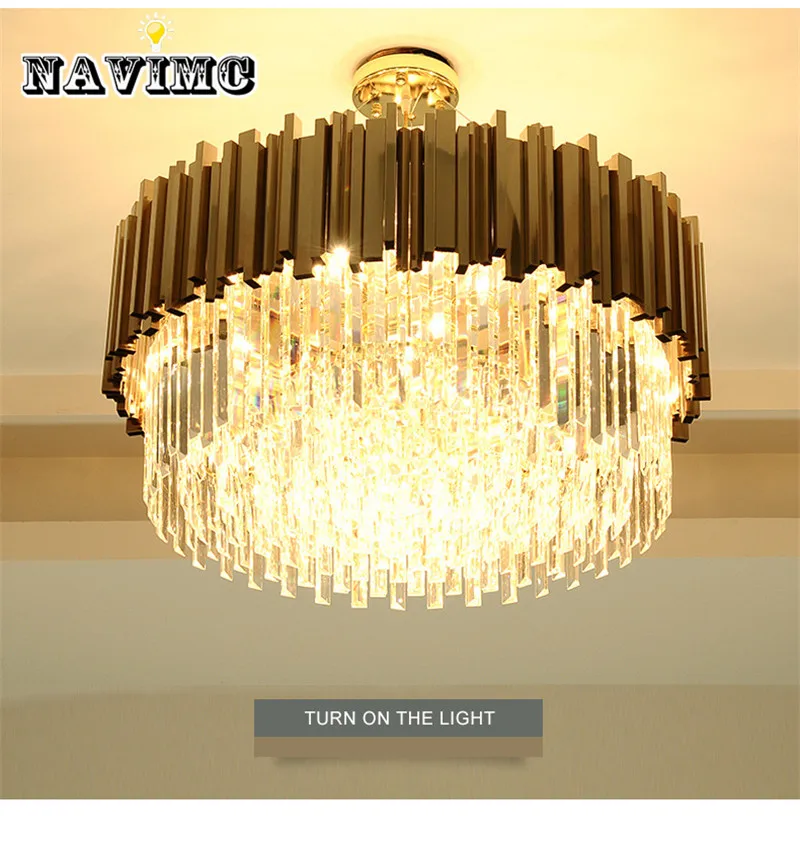 Новинка, роскошная хрустальная люстра, современная лампа для гостиной, столовой, Золотой Кристалл, kroonluchter светодиодный светильник