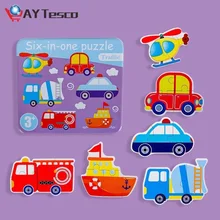 Puzzle en bois pour bébés, jouet éducatif, dessin animé, transport d'animaux, légumes, Fruits, ensemble de Puzzle, jouet d'apprentissage précoce, cadeau pour enfants