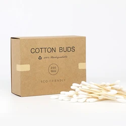 Multifunction Disposable Double Head Clean Sticks 200PCS/Box Cotton Swab Bamboo Buds Tip For Beauty Makeup Nose Ears Cleaning