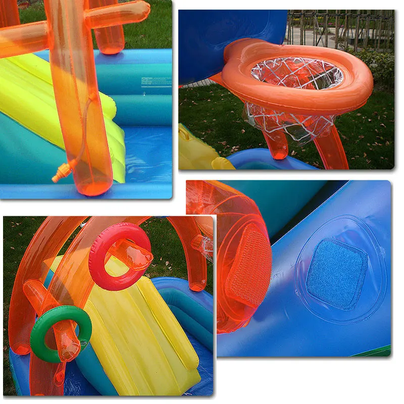 New Water Slide For Children Fun Lawn Water Slides Inflatables Pools For Kids Swimming Pool Summer Children's Slide Set Toys 4