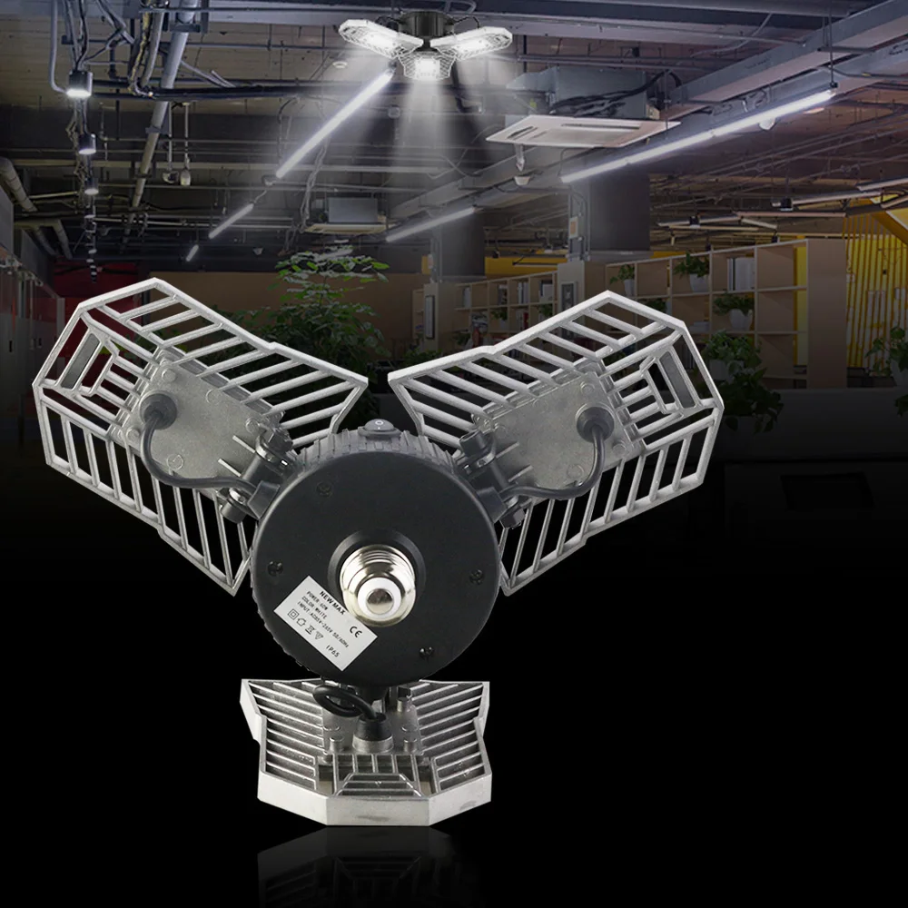 

60W LED Deformable Garage Light E27 LED Bulb With Radar Motion Acativated Ceiling Light For Garage/Warehouse Basement Industrial