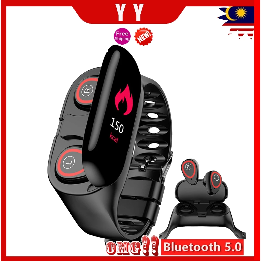 lemfo m1 newest ai smart watch with bluetooth earphone heart rate monitor smart wristband long time standby sport watch men