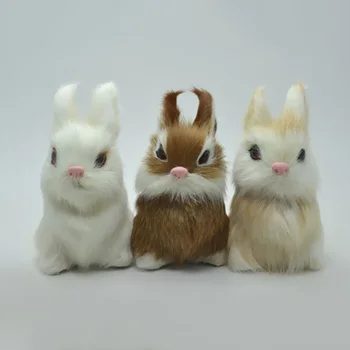 

Cute Plush Easter Bunny Simulation Rabbit Model Decor Lifelike Animal For Kids Fur Material Realistic 9.5 Cm High