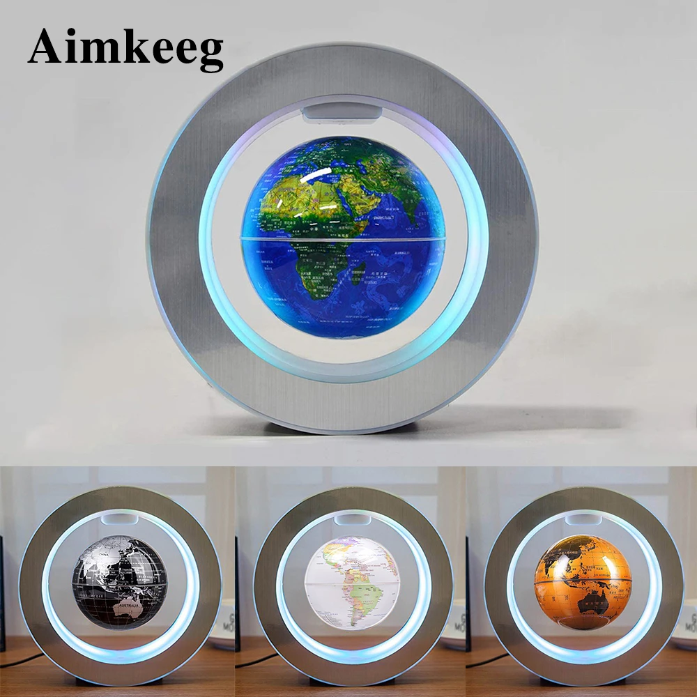 Magnetic Levitation Globe Lamp Novelty LED Decorative Table Lamp Round World Map Floating Night Light for Kids Christmas Gift