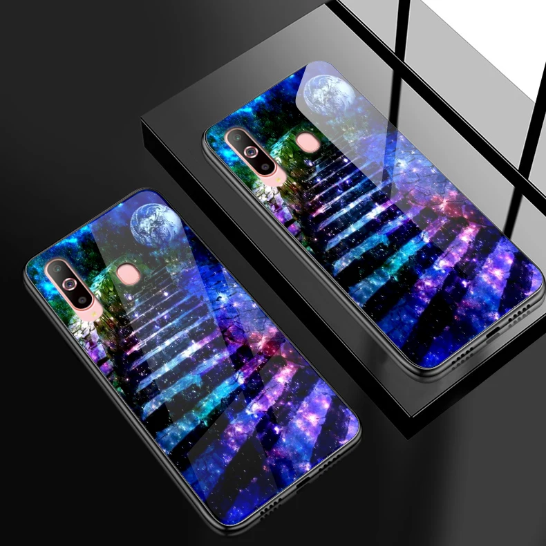 W351 Чехол для телефона для samsung Galaxy A10 A20 A30 A40 A50 A6S A70 A8S A80 A90 закаленное Стекло крышка J4Plus M10 M20 M30 Note9 жесткий корпус - Color: W351