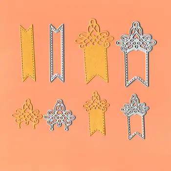 

4Pcs/Lot Banner Metal Cutting Die Stencil Template for DIY Embossing Paper Photo Album Card Making Craft New Dies for Gift Decor
