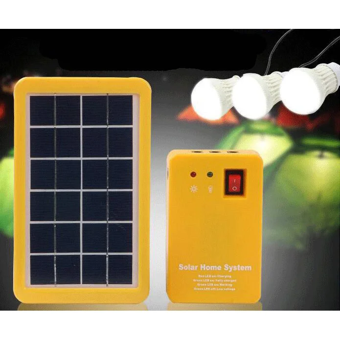 

LED Light USB Charger 3W Solar Panel Power Storage Generator Home System Kit