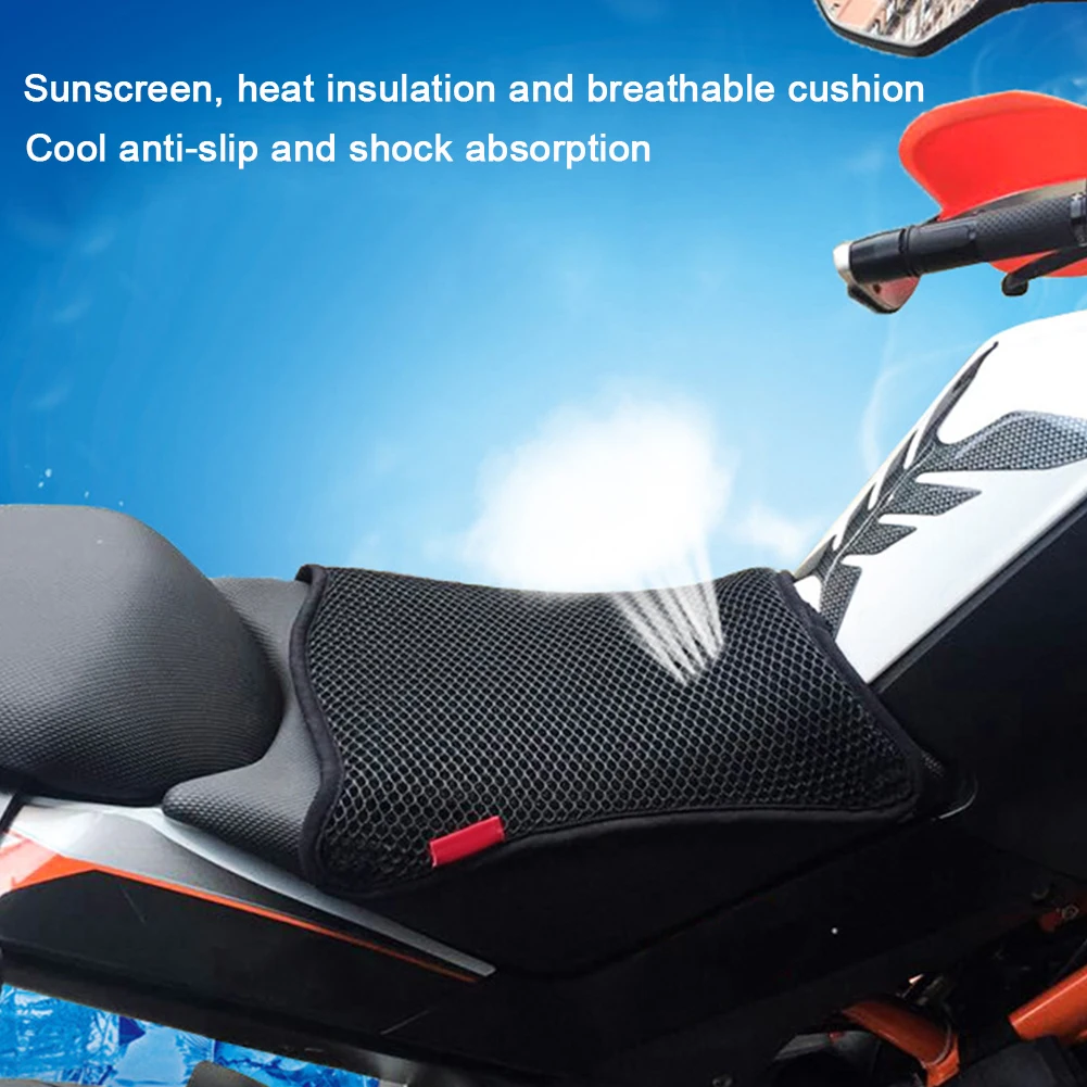 

Universal 3D Mesh Fabric Heat Insulation Double Layer Durable Pad Accessories Motorcycle Seat Cover Sunscreen Protective Cushion
