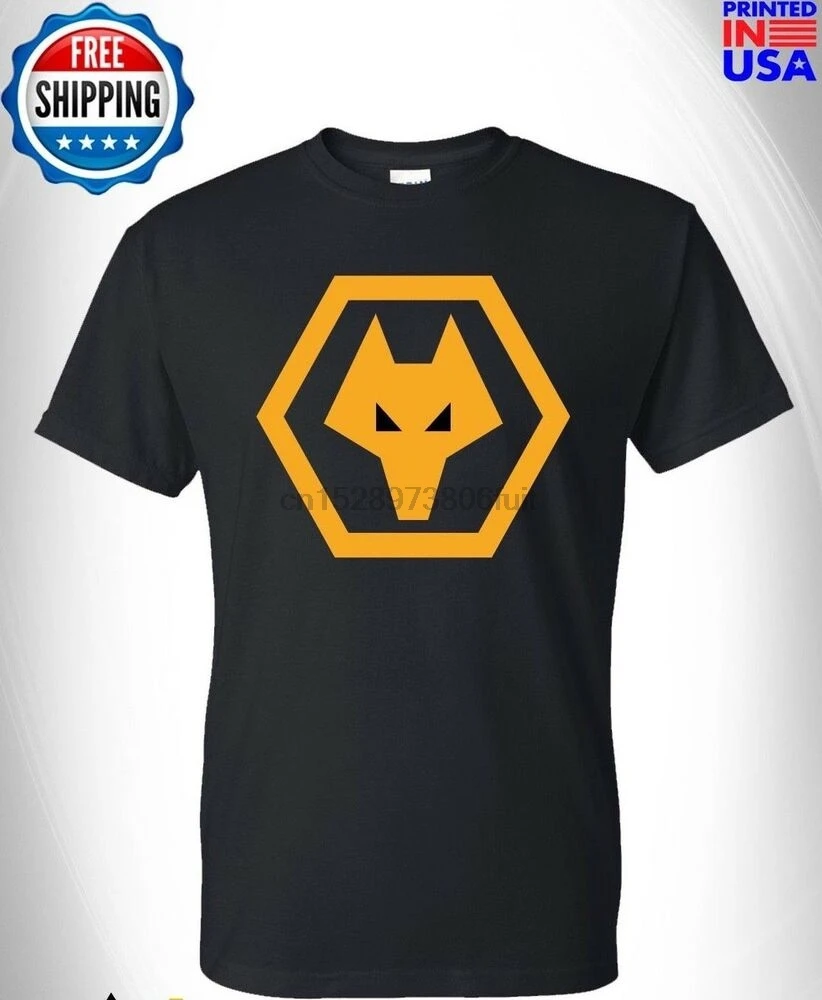 Wolverhampton Wanderers FC черная футболка Англия футбол волки унисекс | Мужская одежда