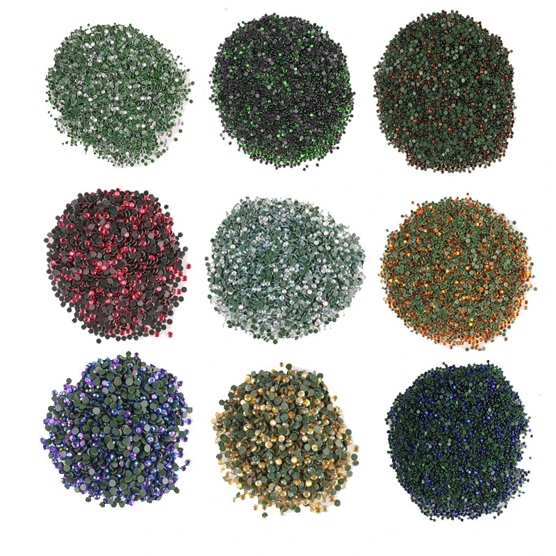 

Rhinestone Crystal AB 2mm Thermal Adhesive Wedding Dress Strass Hotfix DIY Flatback Rhinestone For Clothes Skirt 1440pcs SS16 F