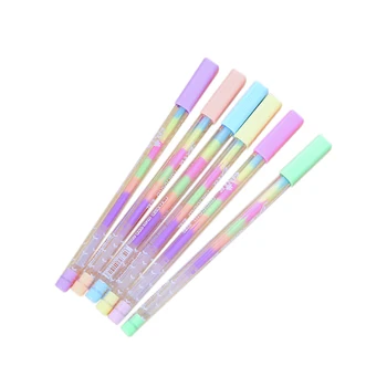 

Rainbow Color Gel Pen Bullet Journal Highlighter Key Marking Black Card 6 in 1 Colorful Chalk Marker Diy Photo Album Accessories