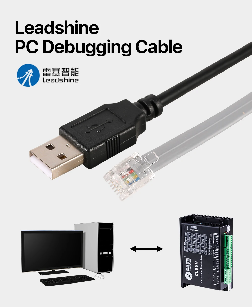 leadshine pc ligação cabo de configuração conversor usb para leadshine stepper driver