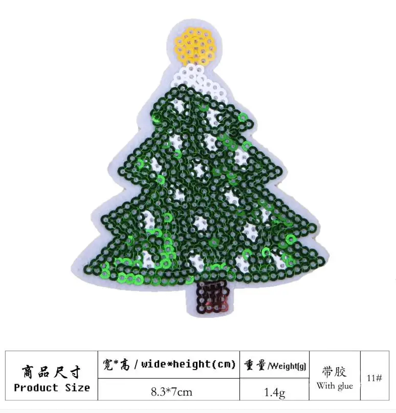 11 10pcs Embroidered Cartoon Xmas Patch Iron On Santa Claus Stickers DIY Handmade Clothing Appliques Sewing Badge Garments Decors - Цвет: 11