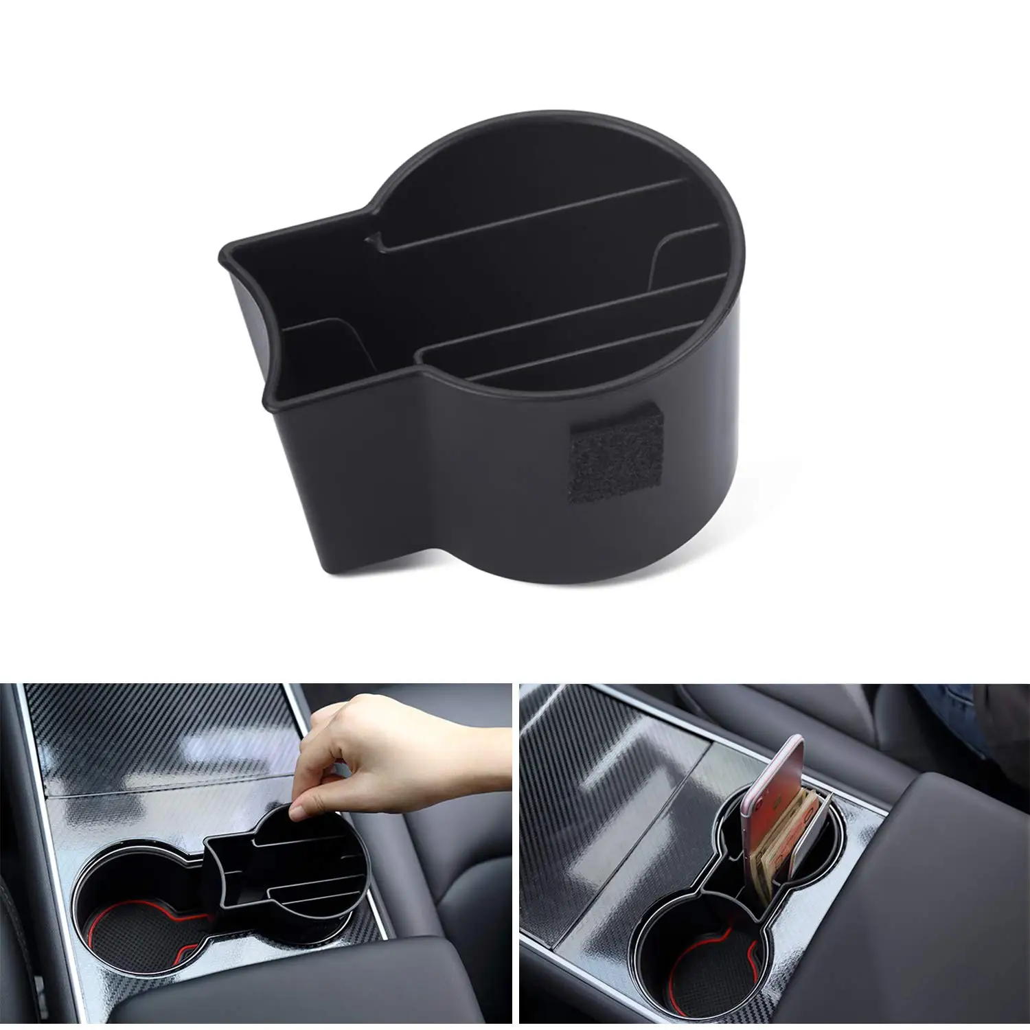 

Cup Holder Storage for Tesla Model 3 All Model Holder Organizer for Phone Cards Coins Pens Car Accessories