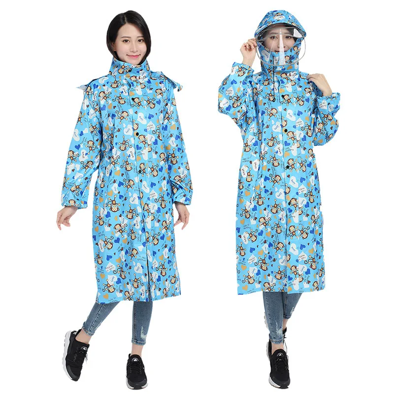 Thickened Riding Ladies Raincoat Hiking Poncho Cartoon Raincoat for Men and Women Hooded Womens Raincoat