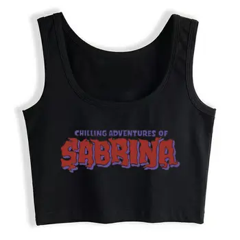

Crop Top Female Chilling Adventures Of Sabrina Comic Black Sleeveless Tops Women