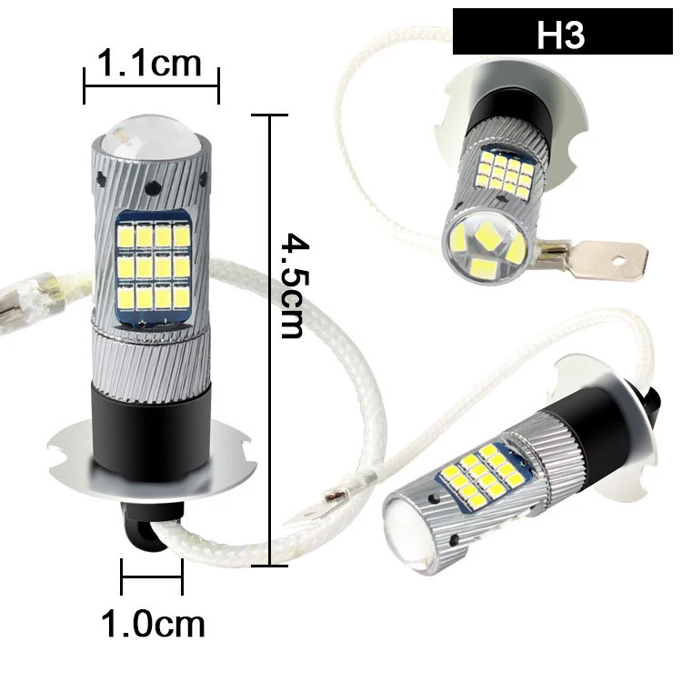 

2PCS H1 H3 LED Bulbs for Fog Lights 2016 42SMD New High Bright Car LED Front Fog Lamp White DC 12V