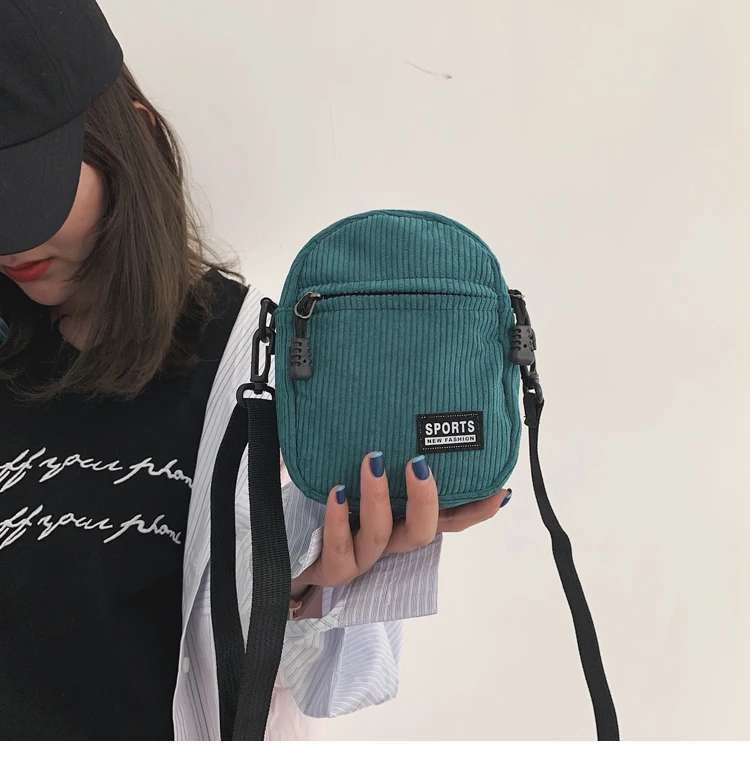 Женская Холщовая Сумка, модная мини сумка для мобильного телефона на молнии, Корейская сумка через плечо для женщин, женская сумка через плечо, Bolsa Feminina