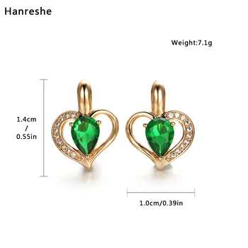 

Hanreshe Simple Green Crystal Stud Earrings Female Copper Natural Zircon Earrings Punk Jewelry Small Cute Earrings Women Gift