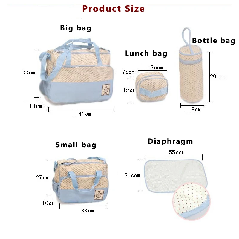 Baby Diaper Bag Sets For Mom Baby Bag Bottle Holder Large Capacity Mummy Stroller Maternity Nappy Bags Hobos Nursing Travel bag