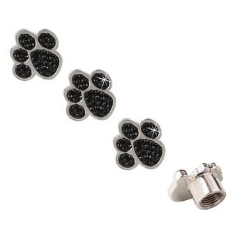 

4pcs/Set Rhinestone Tire Stem Vavle Caps Cat Paw Pattern Car Dust Proof Caps Tire Wheel Stem Air Valve Caps Universal Accessorie