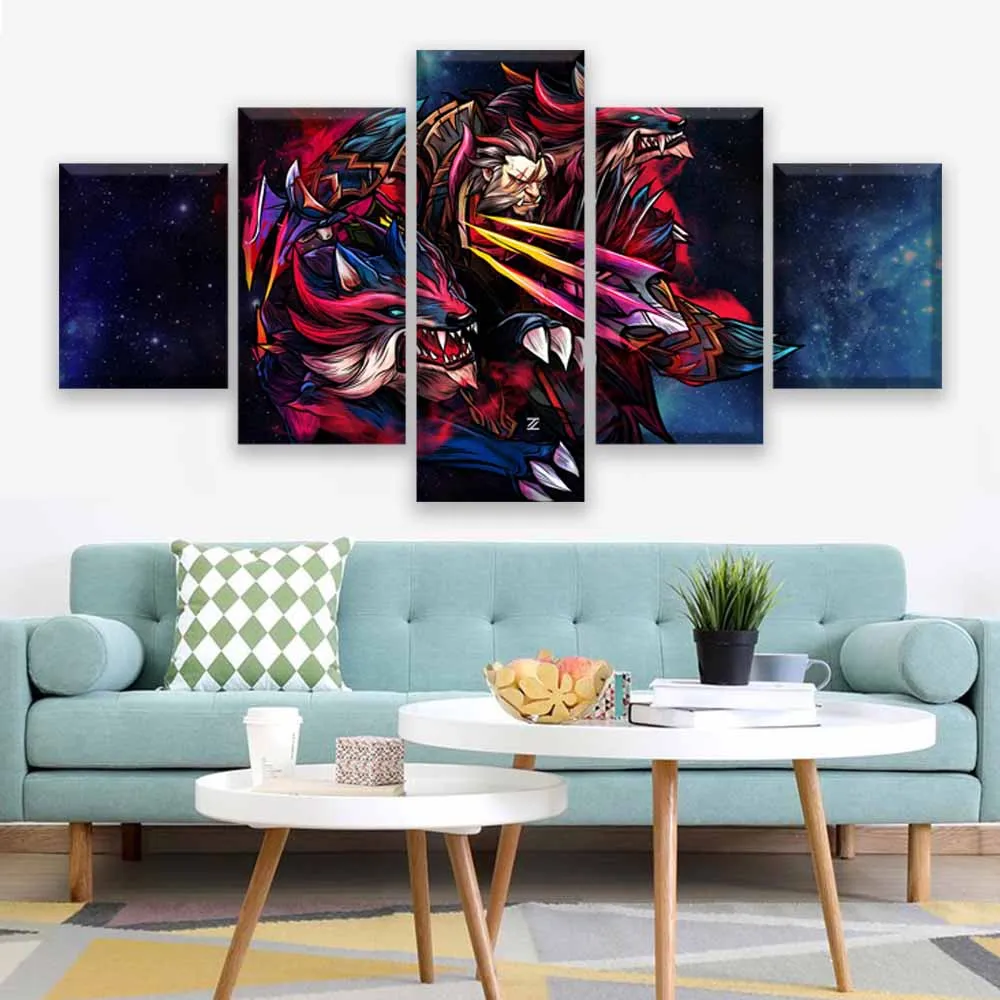  Modern Canvas Painting Modular Game Poster 5 Pieces 2 DotA Juggernaut Wall Art Home Decor Boys Room